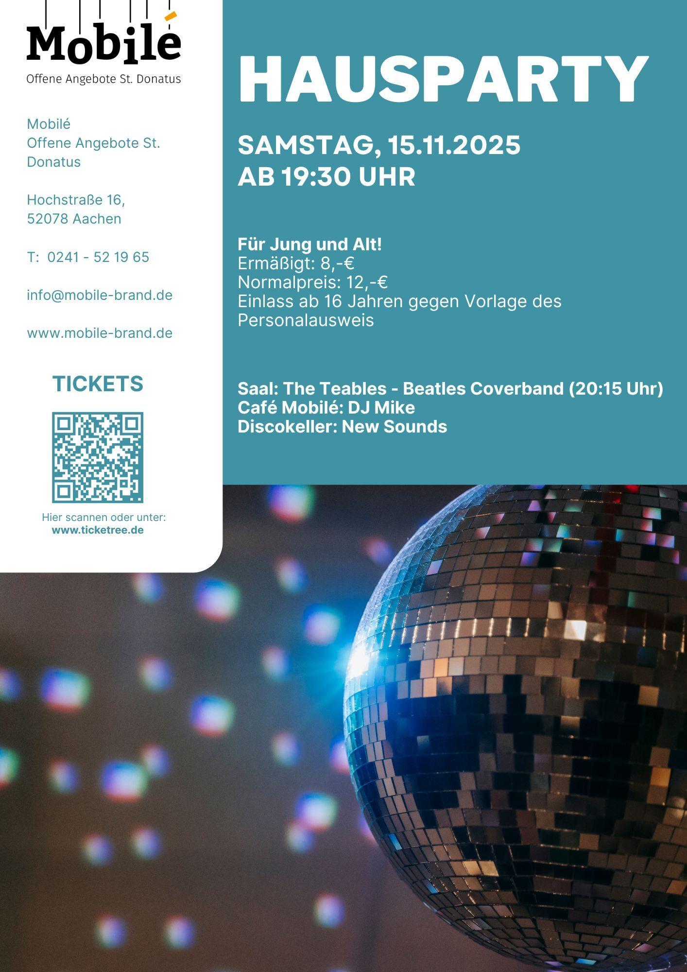 Mobile Hausparty Plakat