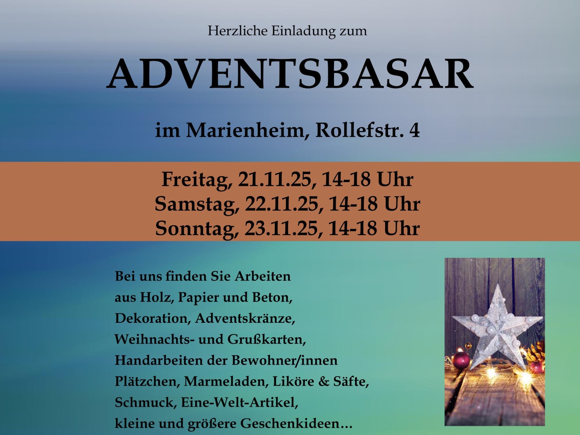 Adventsbasar Marienheim 2025