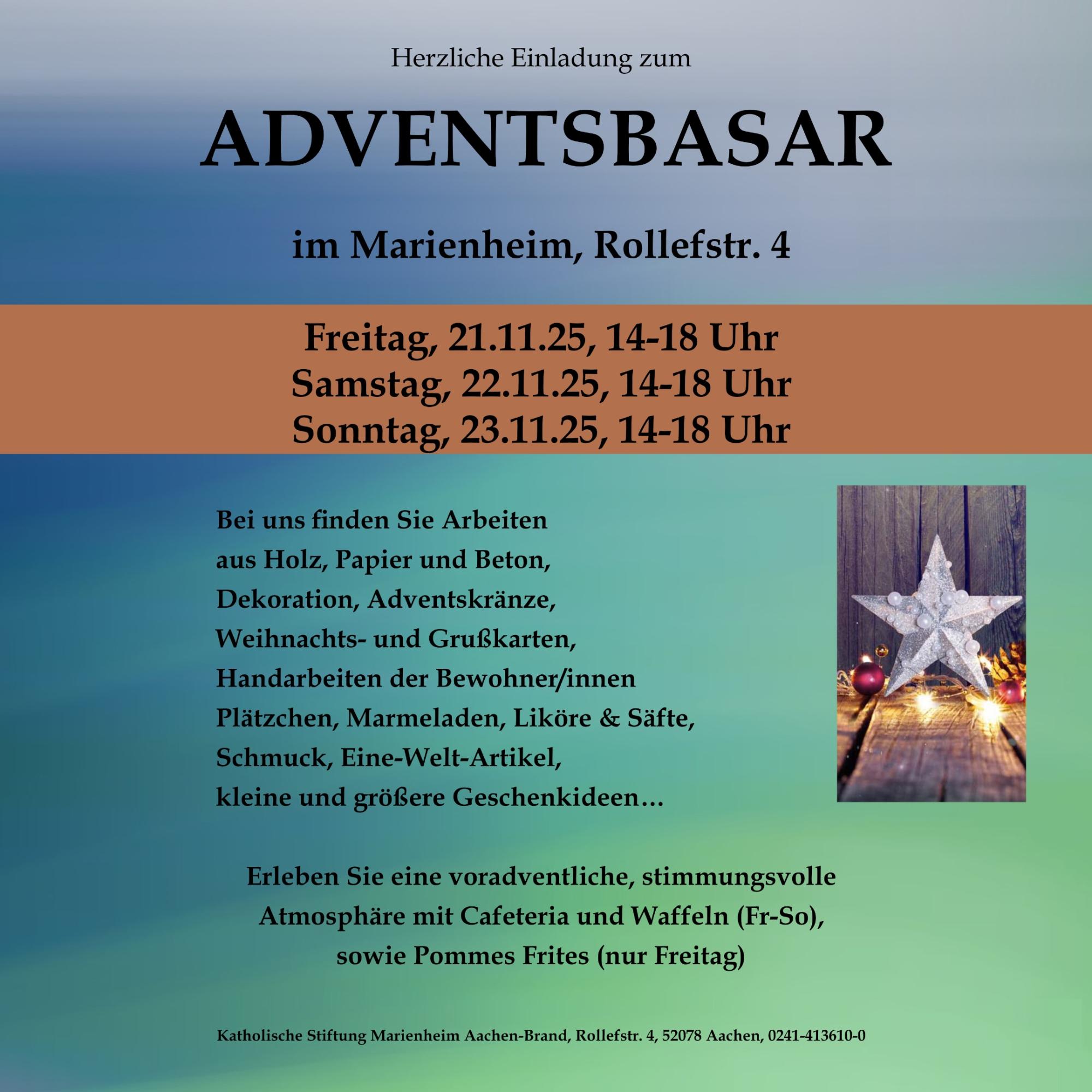 Adventsbasar Marienheim 2025